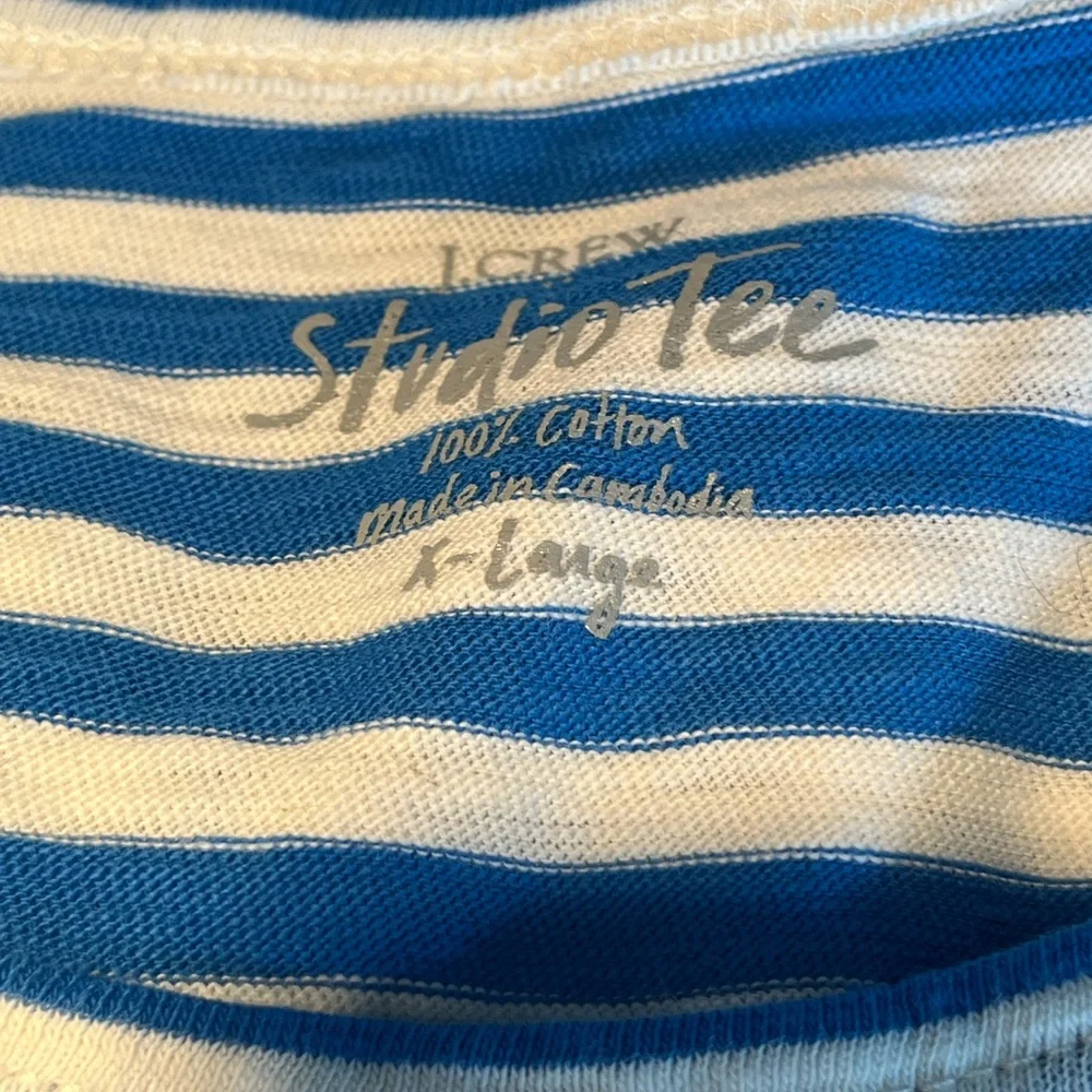 3 women’s j crew cotton striped Tshirts.   Studio tee size x-large.